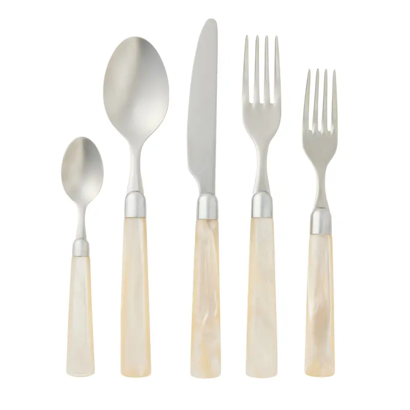 Colson Polished Silver And Ivory 5-Piece Flatware Collection 1