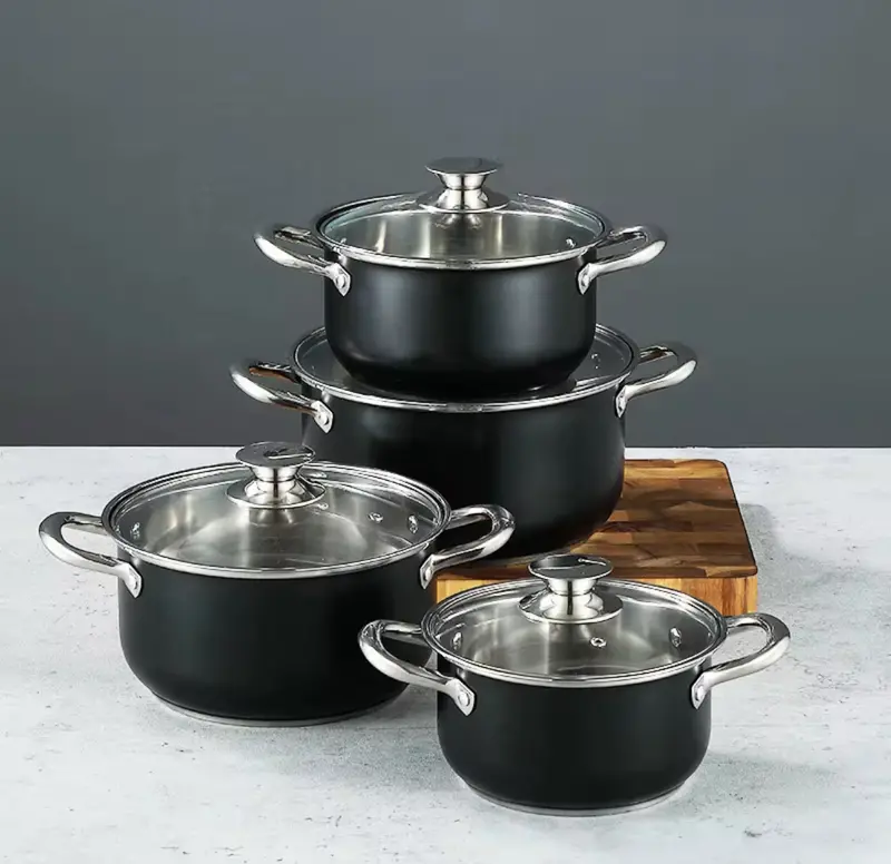 Complete 8-Piece Stainless Steel Cooking Pot Set With Lids – Versatile Kitchen Essentials 1