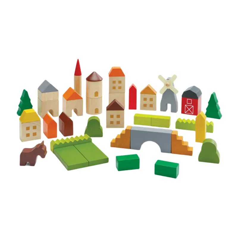 Countryside-Inspired Wooden Block Set 1