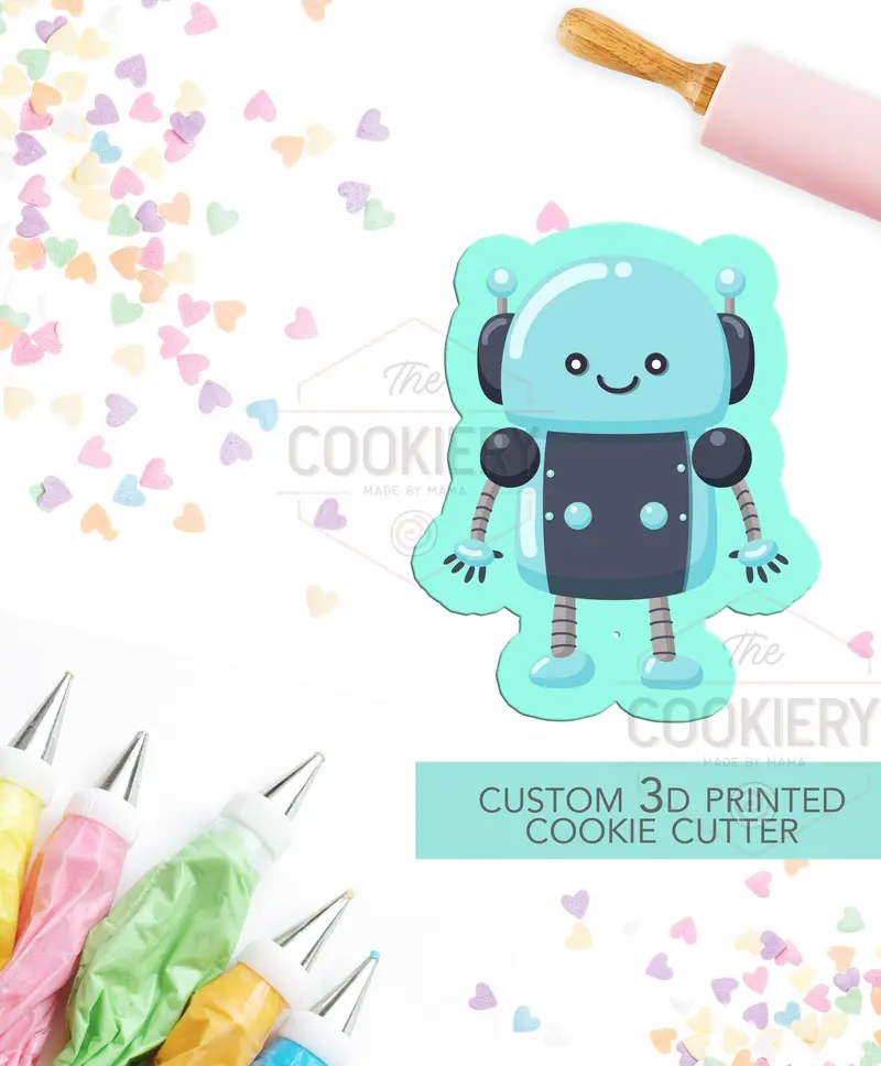 Cute Robot Cookie Cutter – Friendly Sci-Fi Baking Shape (Style A) 1
