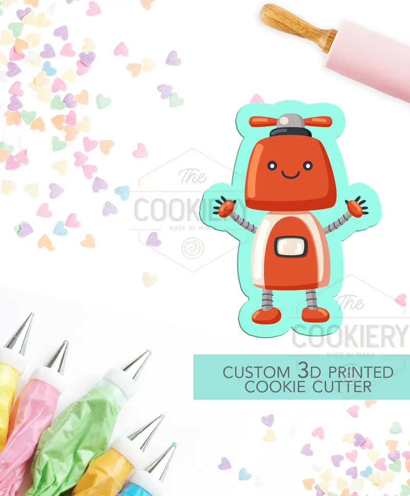 Cute Robot Cookie Cutter – Friendly Sci-Fi Baking Shape (Style C) 1