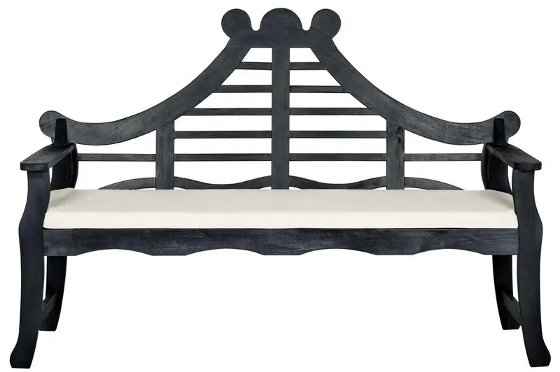 Dark Slate Grey Curved Garden Bench 1
