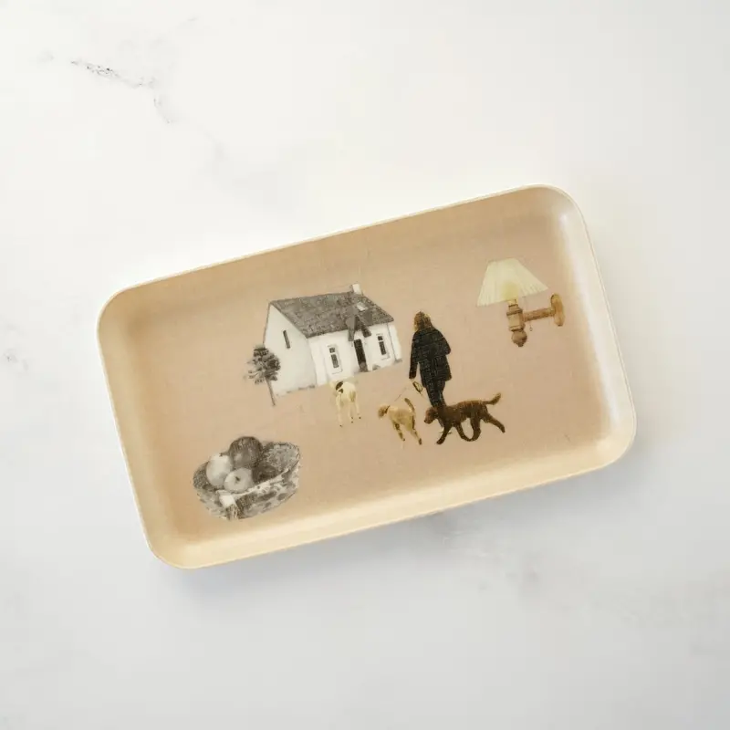Dog-Lover Inspired Linen-Coated Serving Tray (Small) 1