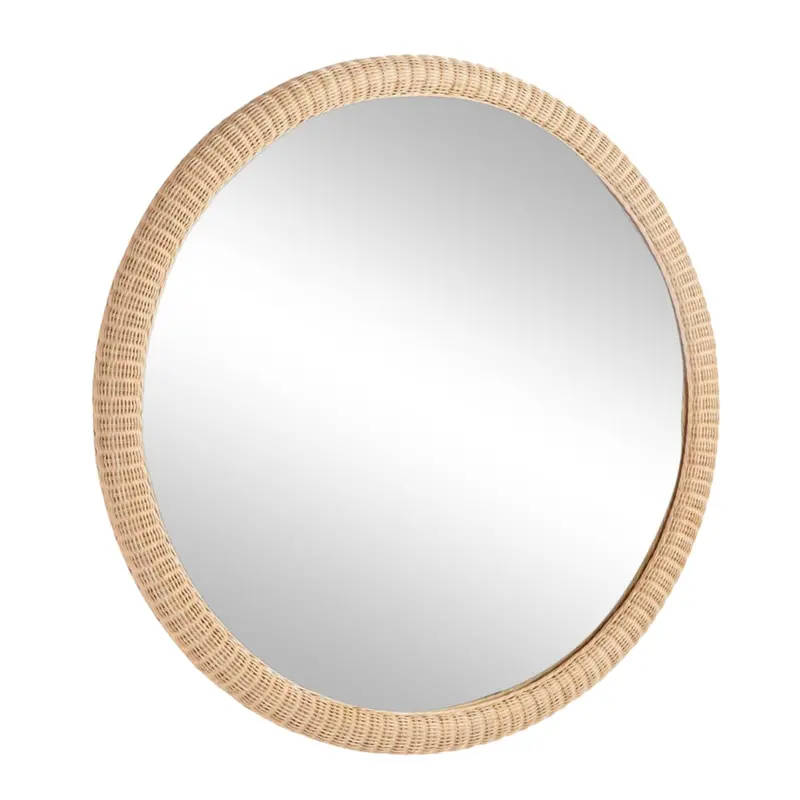 Dunmore Round Woven Wicker Wall Mirror 1