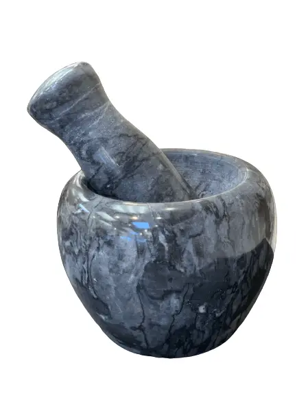 Durable Marble Mortar And Pestle Set – Traditional Ohkli Musal With Imam Dasta Design 1
