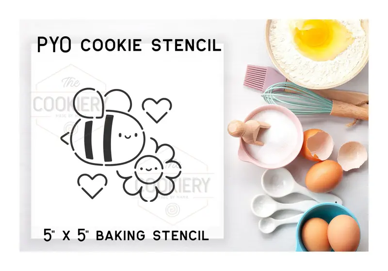 Easter Honeybee & Floral Stencil – Hand-Paint Or Airbrush Ready 1