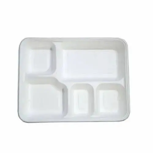 Eco-Friendly 5-Compartment Disposable Plate – Pack Of 25 Biodegradable Units 1
