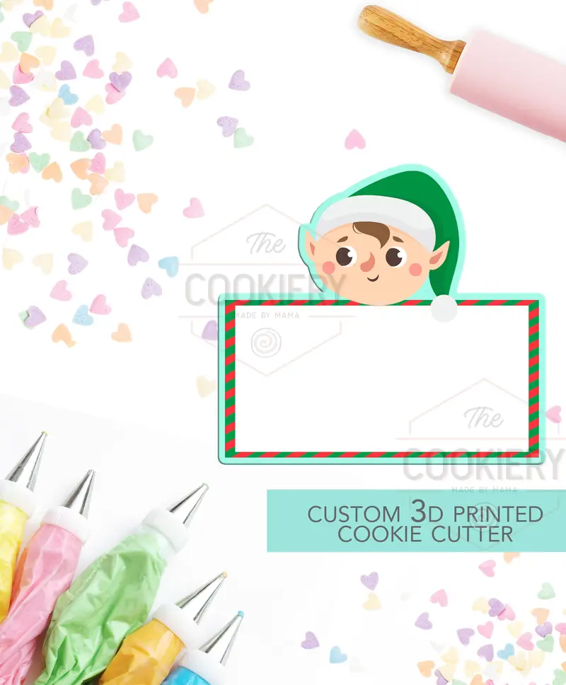 Elf Name Plaque Cookie Cutter – Whimsical Christmas Character Cutter For Seasonal Treats 1