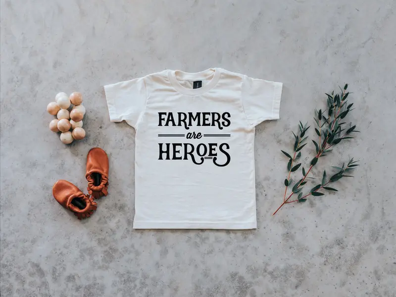 'Farmers Are Heroes' Organic Cotton Baby & Kids T-Shirt 1