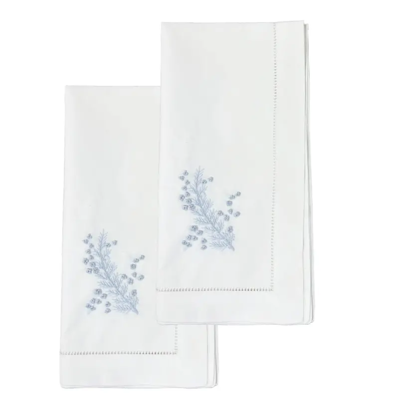 Fern-Print Misty White Dinner Napkins (Set Of 2) 1