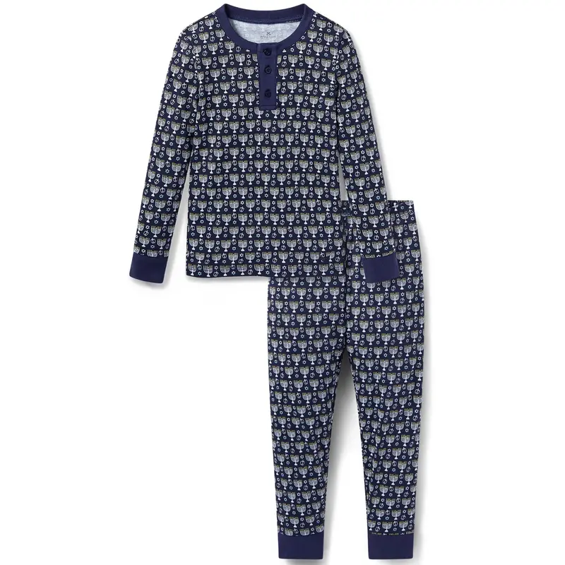 Festival Of Lights Pima Cotton Kids' Snug-Fit Pajama Set 1