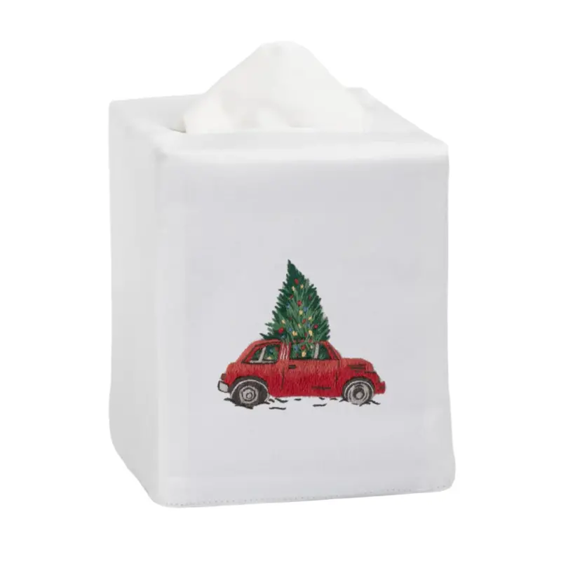 Festive Christmas Tree Car-Themed Tissue Box Cover 1