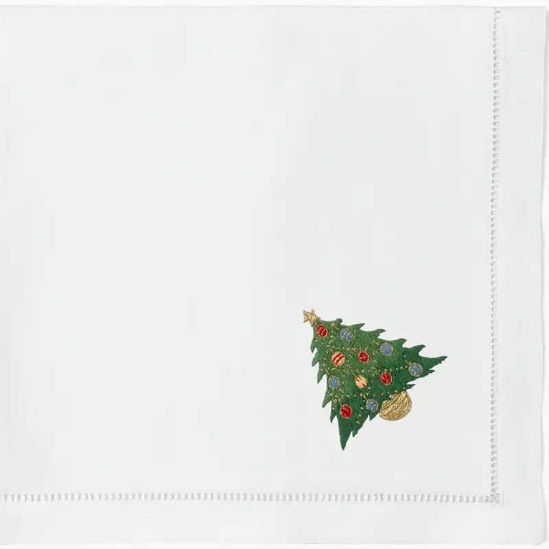 Festive Christmas Tree–Print Dinner Napkin 1