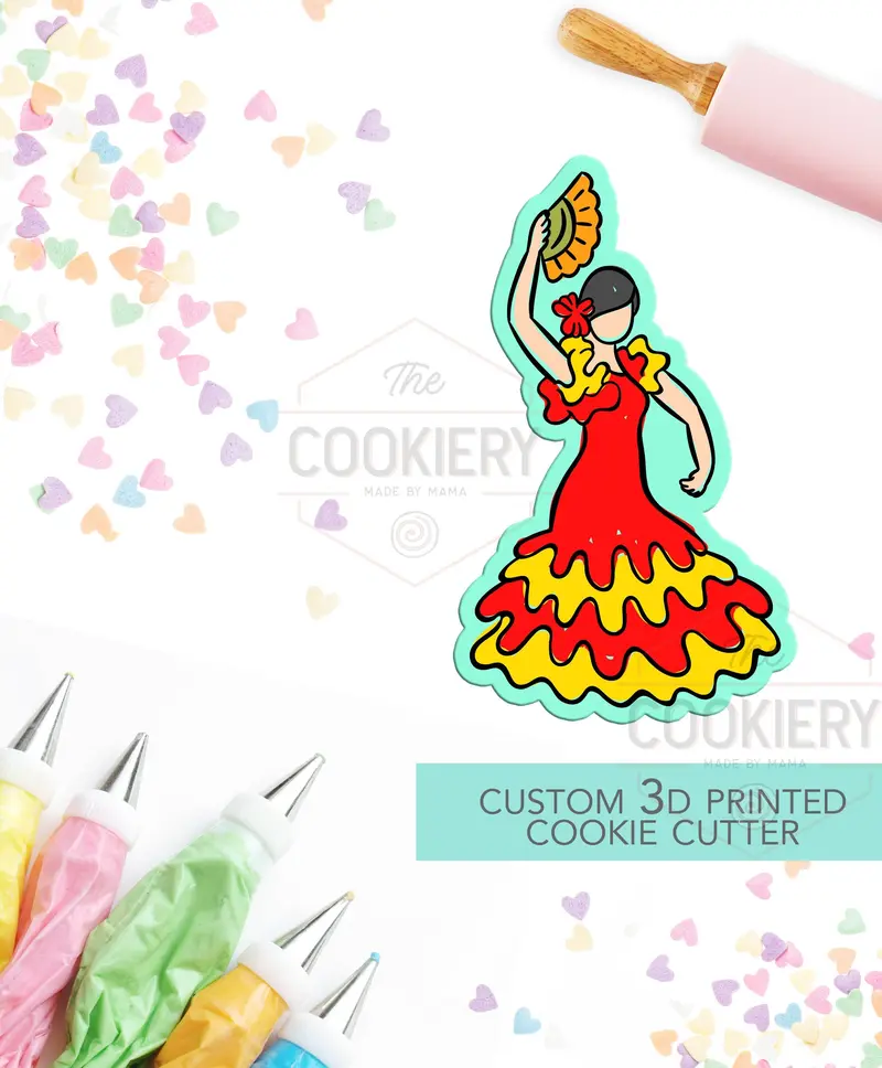 Flamenco Dancer Cookie Cutter – Spanish-Inspired Dance Pose For Themed Cookies 1
