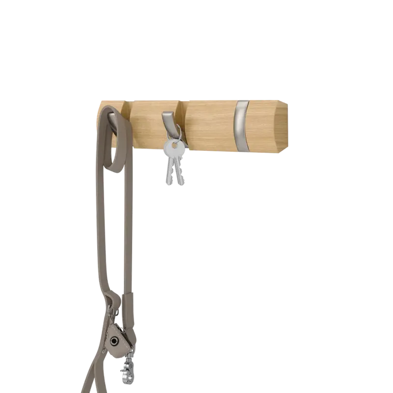 Flip3 Natural Wood Wall Hook – Minimalist Single-Use Mounting Hook 1