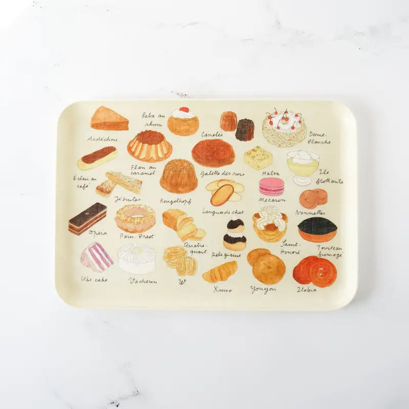 Fog Linen Work Dessert Tray – Medium Size, Minimalist Design 1