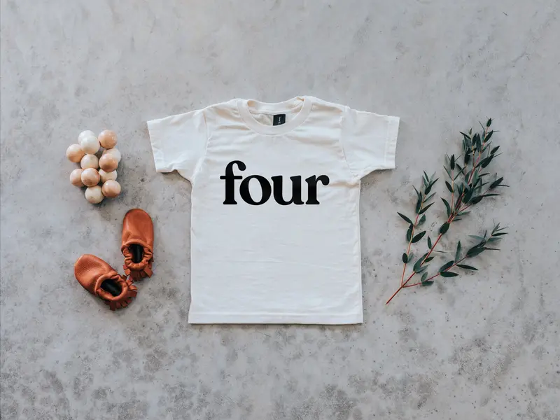Four-Year-Old Birthday Organic Kids T-Shirt 1