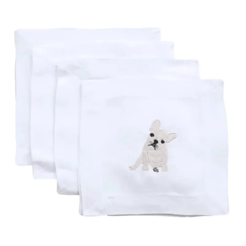 French Bulldog Pattern Cocktail Napkins (Set Of 4) 1