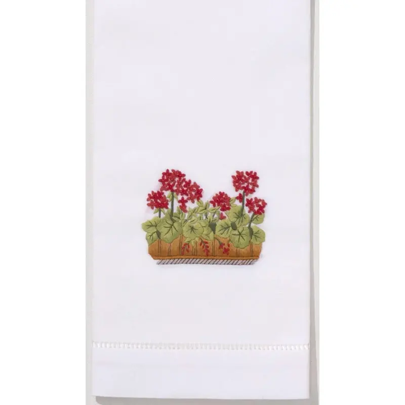 French Geranium Pattern Cotton Hand Towels 1