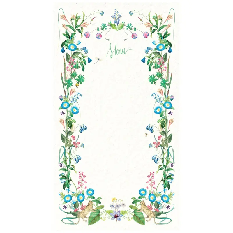 Garden Tea Party Menu Cards – Vintage-Inspired Print 1