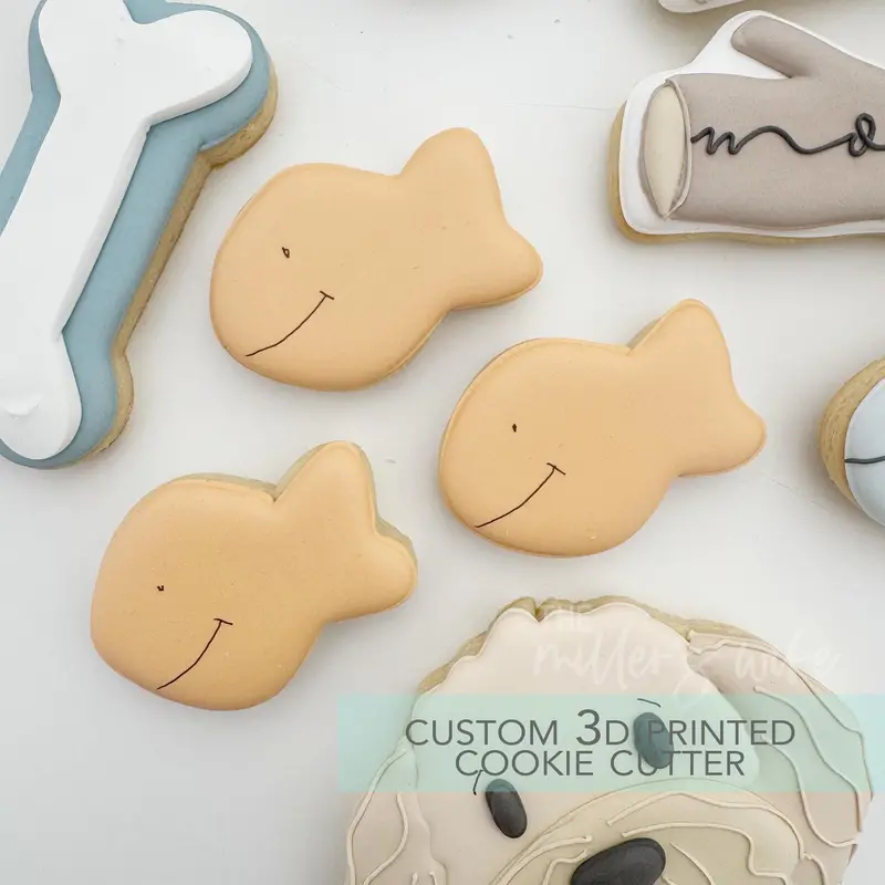 Goldfish Cracker–Style Dog Cookie Cutter – Fun Birthday-Themed 3D Printed Mold (Tck34204) 1