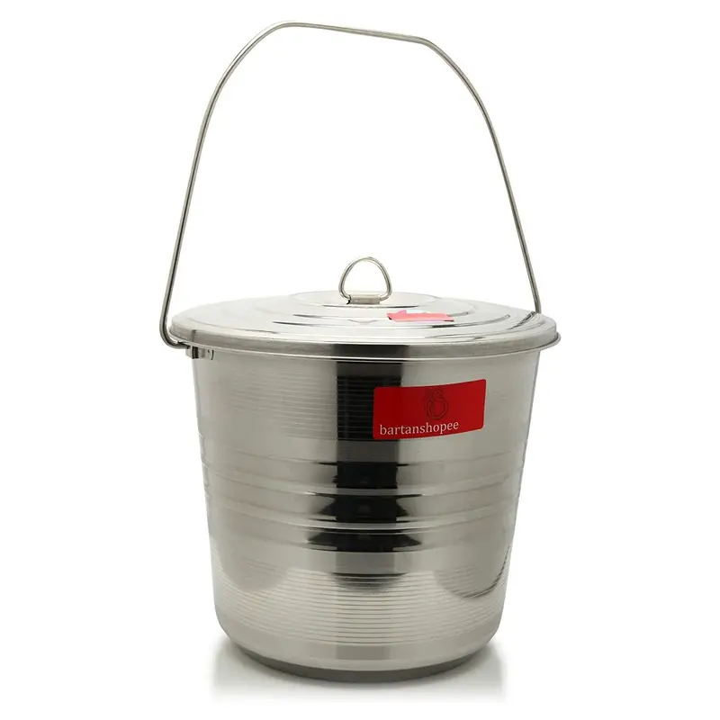 Goodlife Stainless Steel Bucket With Lid – Dual Size Options 1