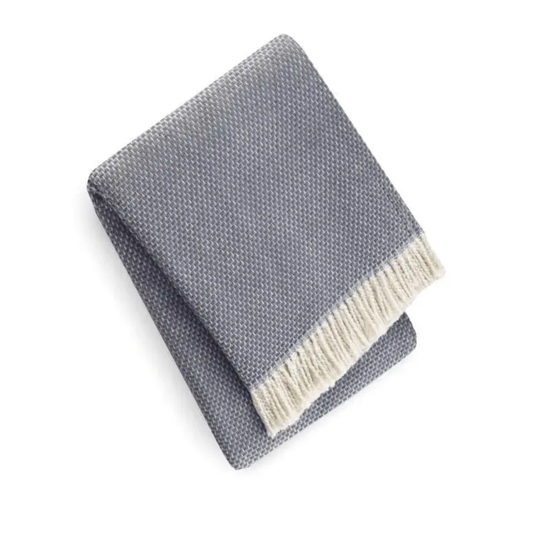 Grain-Of-Rice Texture Fringed Throw – Optional Monogramming 1