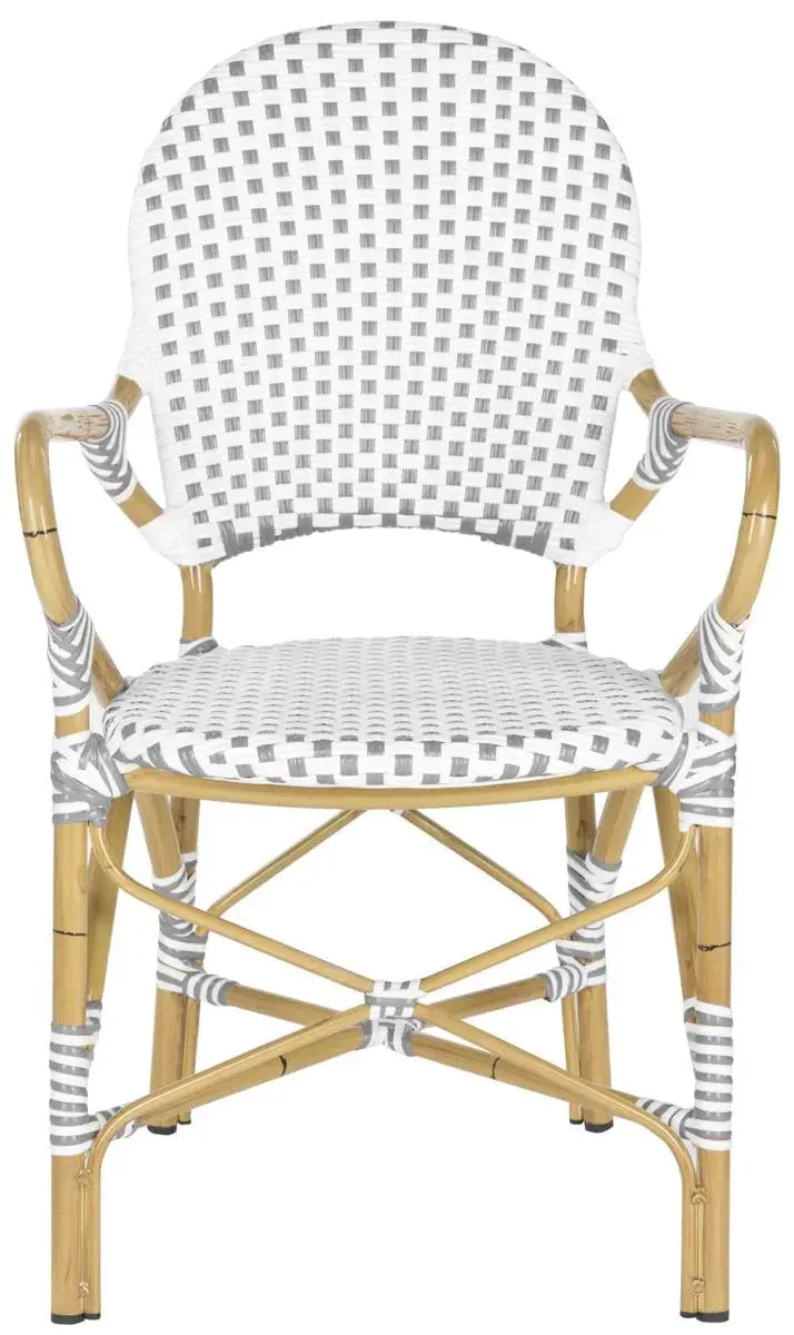 Grey-And-White Stackable Bistro Armchairs – Set Of Two 1