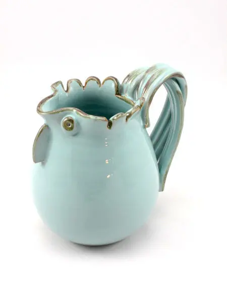 Handcrafted Rooster-Themed Ceramic Pitcher – Large Size 2