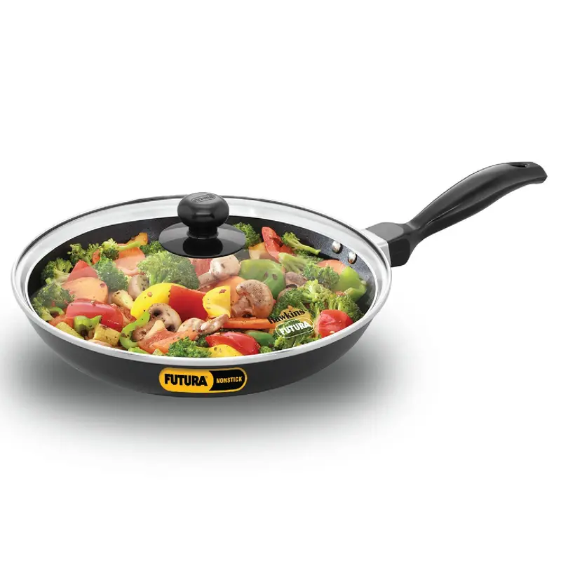 Hawkins Futura 24 Cm Non-Stick Frying Pan With Tempered Glass Lid – Induction Compatible 1