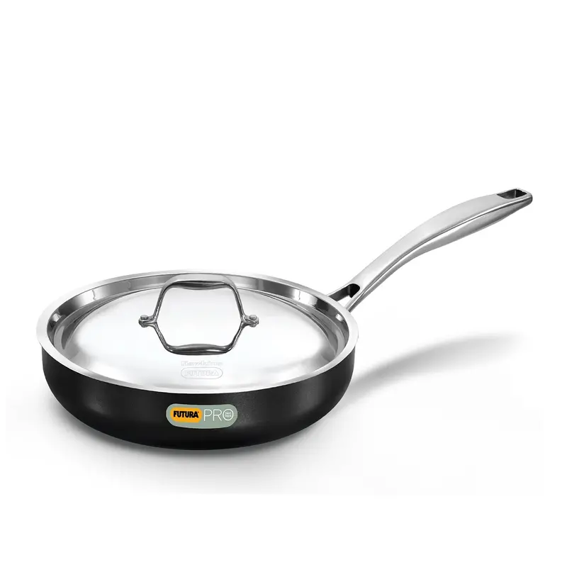 Hawkins Futura Pro Nonstick Frying Pan – 22 Cm, Stainless Steel Handle & Lid, Oven-Safe 1