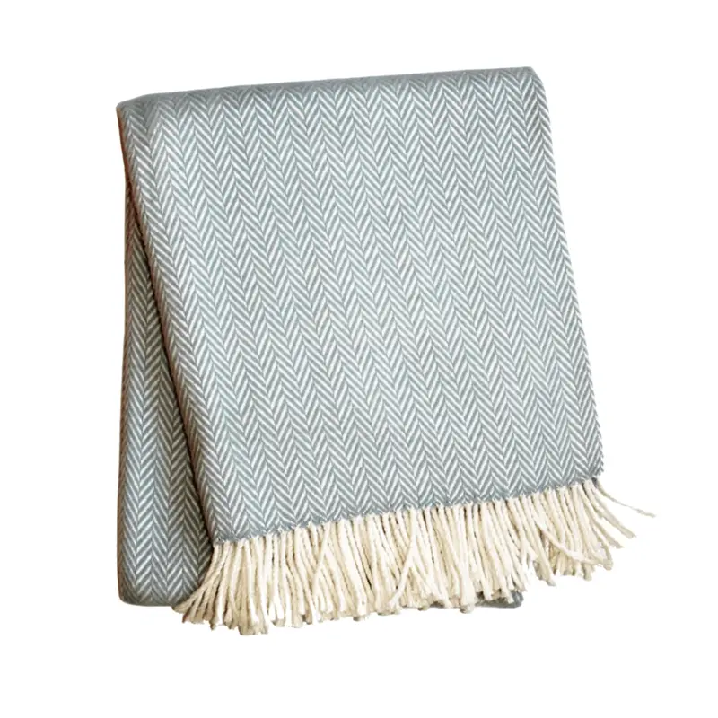 Herringbone-Weave Fringed Throw Blanket – Optional Monogramming 1