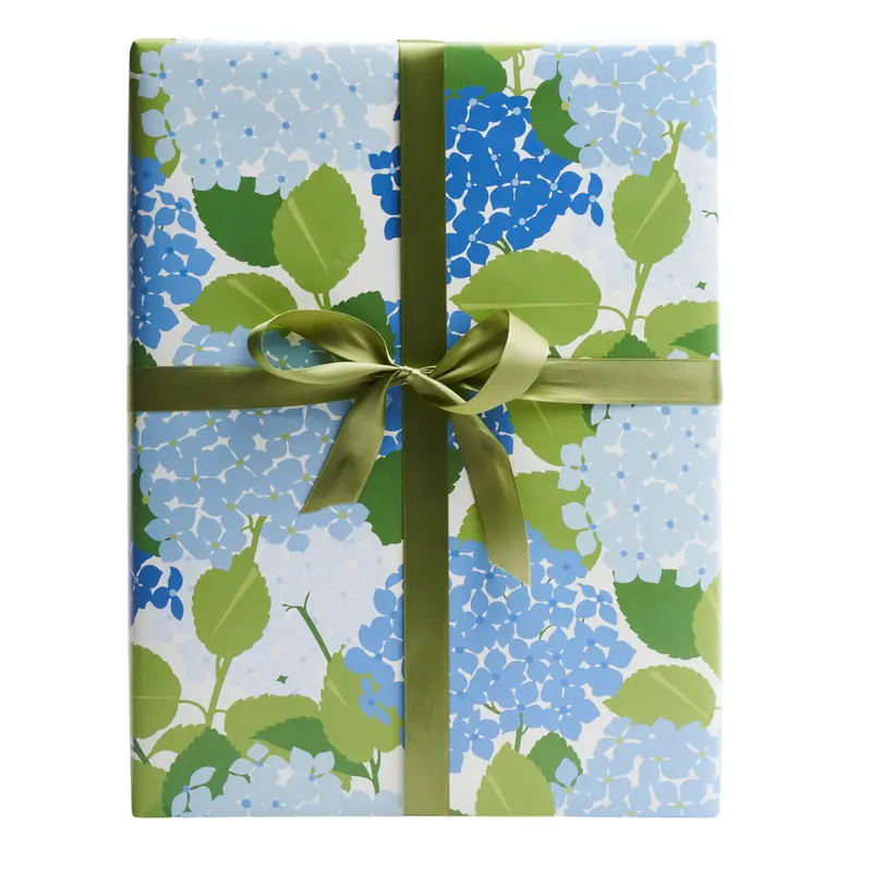 Hydrangea Botanical Wrapping Paper – Floral Print Design 1