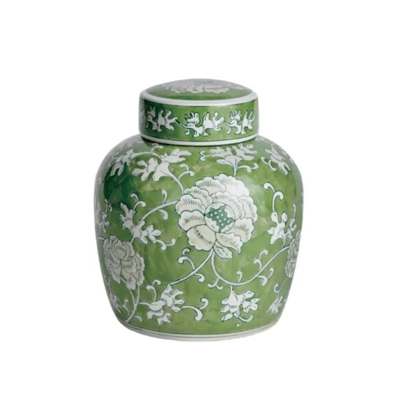 Imperial Lotus Ceramic Lidded Storage Jar 1