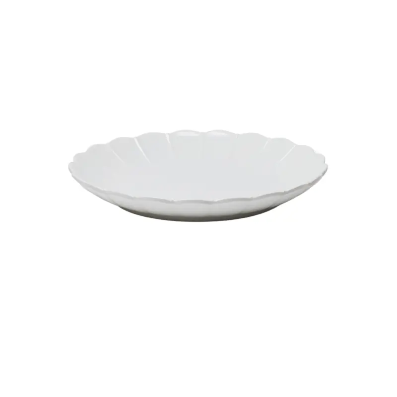 Iris Round Melamine Serving Platter – Sleek White Design 1