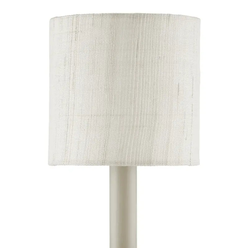 Ivory Grasscloth Drum-Shaped Chandelier Shade 1