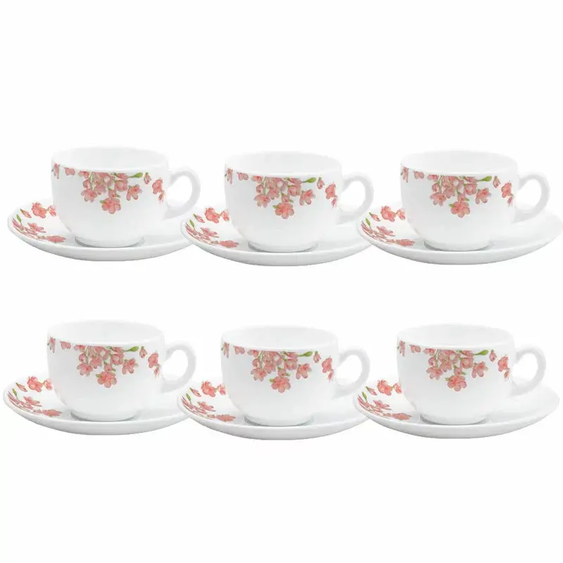 La Opala Diva Aster Pink Tea Cup And Saucer Set – 6-Piece 1