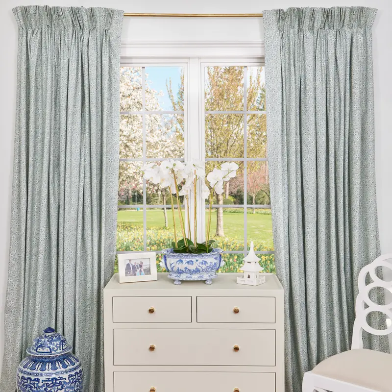 Laos Navy Blue Single Drapery Panel 1