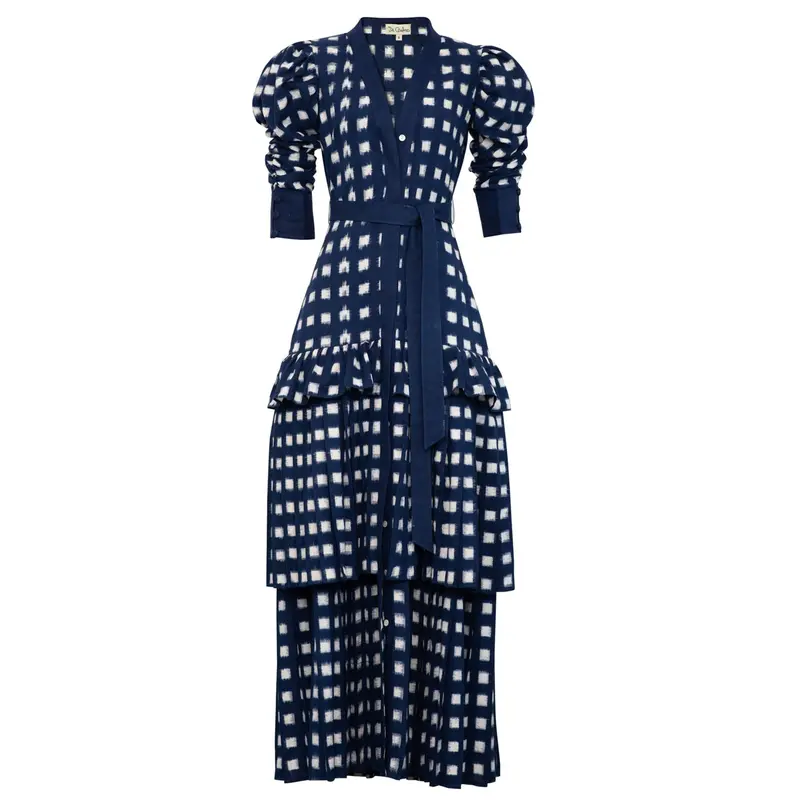 Lapis Lazuli Hand-Embroidered Dress 1
