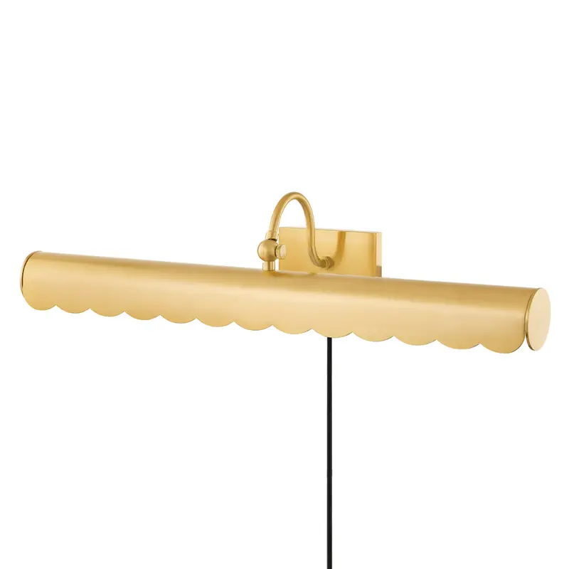 Large Aged Brass Scalloped Edge Fifi Picture Light 1