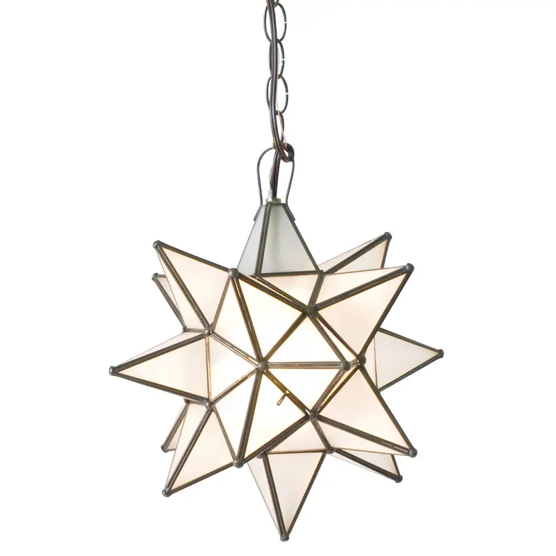 Large Frosted Glass Starburst Chandelier 1