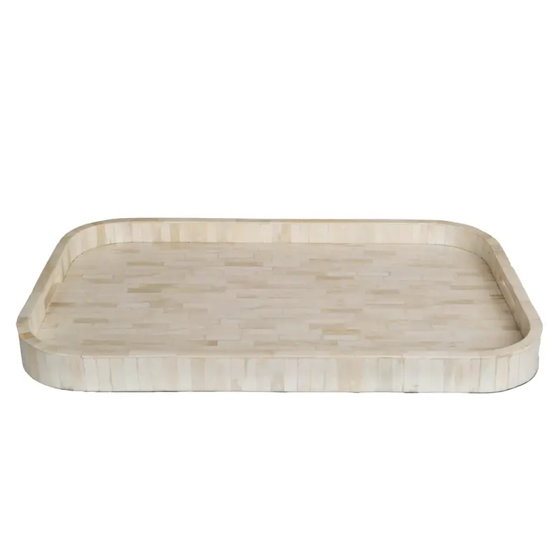 Large Ivory Tray With Bone Inlay Accents 1