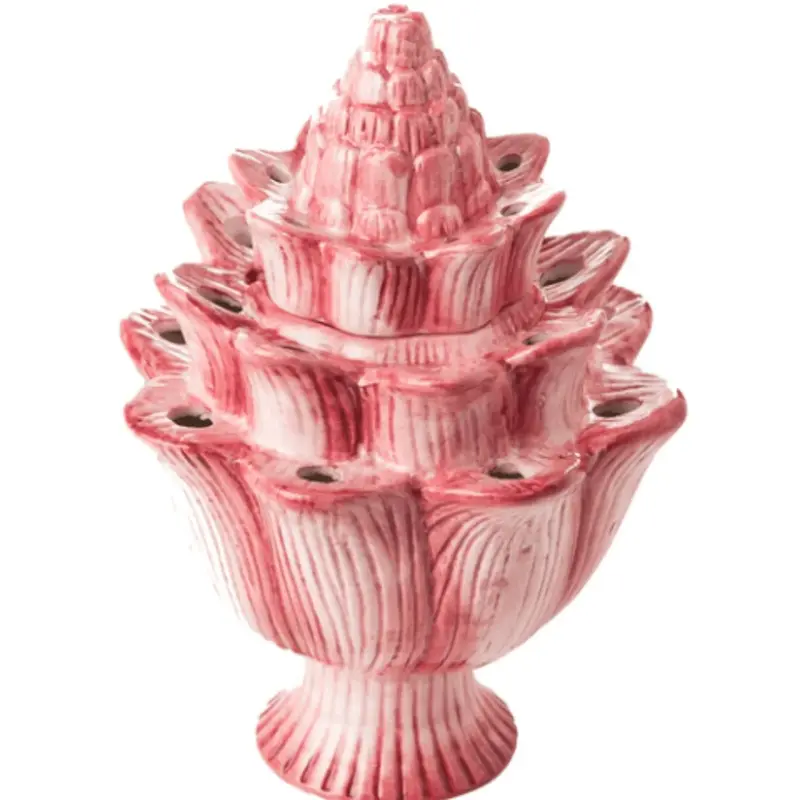 Large Pink Watermelon Artichoke Tulip Vase 1