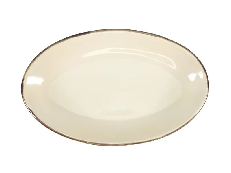 Large Smooth Oval Ceramic Serving Platter 1