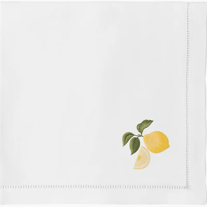 Lemon-Print Linen-Blend Dinner Napkin 1