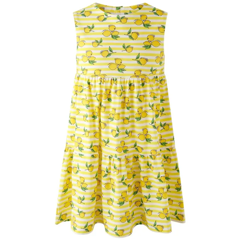 Lemon-Stripe Jersey Midi Dress 1