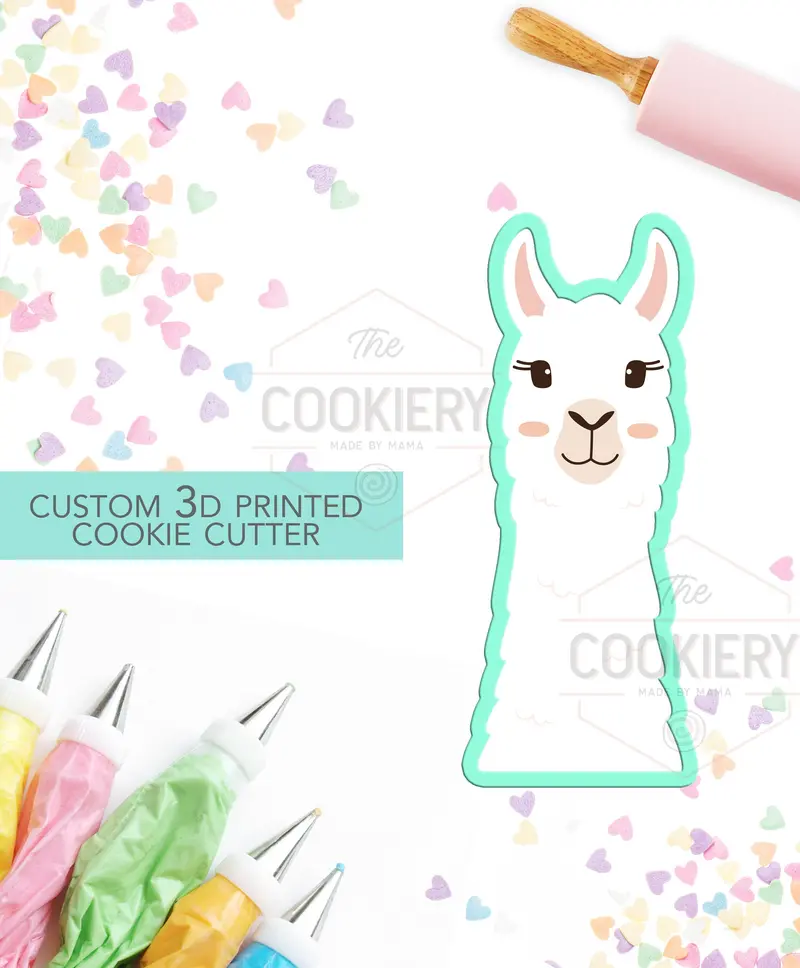 Llama Head Cookie Cutter – Playful Animal-Themed Baking Shape 1