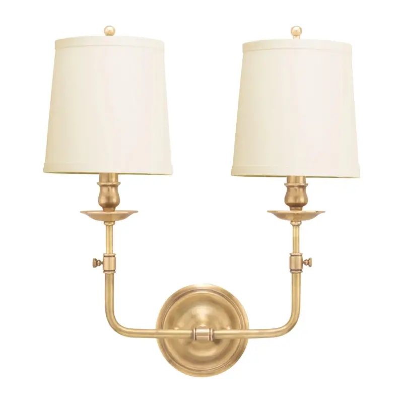 Logan Two-Light Wall Sconce With Pleated Shade – Nickel Or Brass Finish 1
