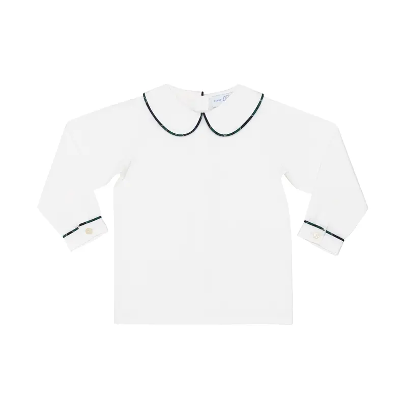 Long Sleeve Henry Peter Pan Collar Shirt In Newbury Tartan 1