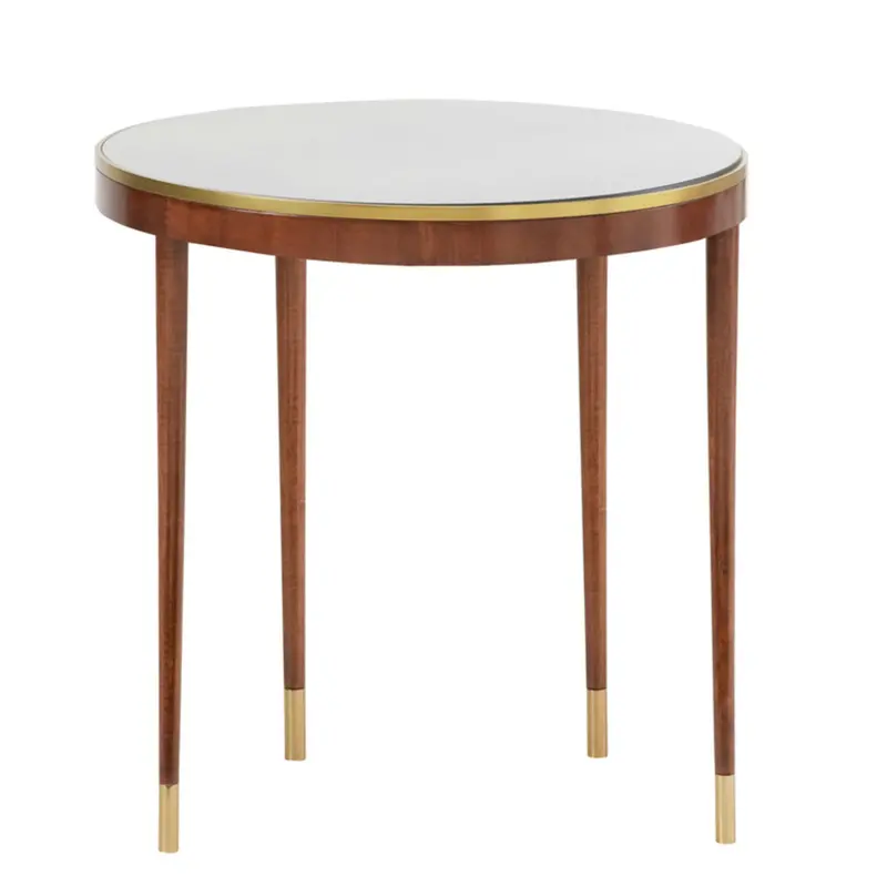 Lyon Walnut Veneer End Table With Tapered Legs 1